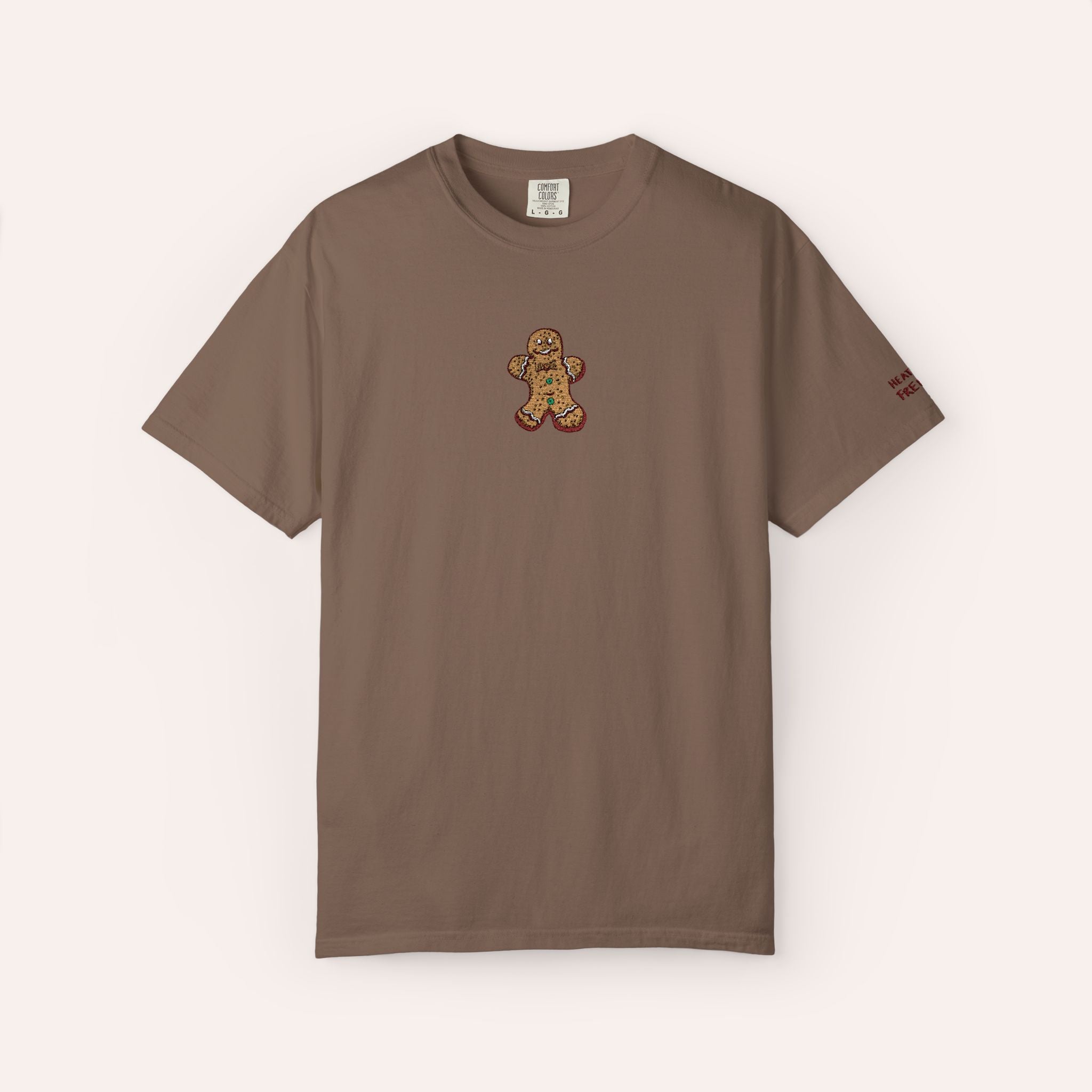 Gingerbread Man Embroidered Cotton Tee