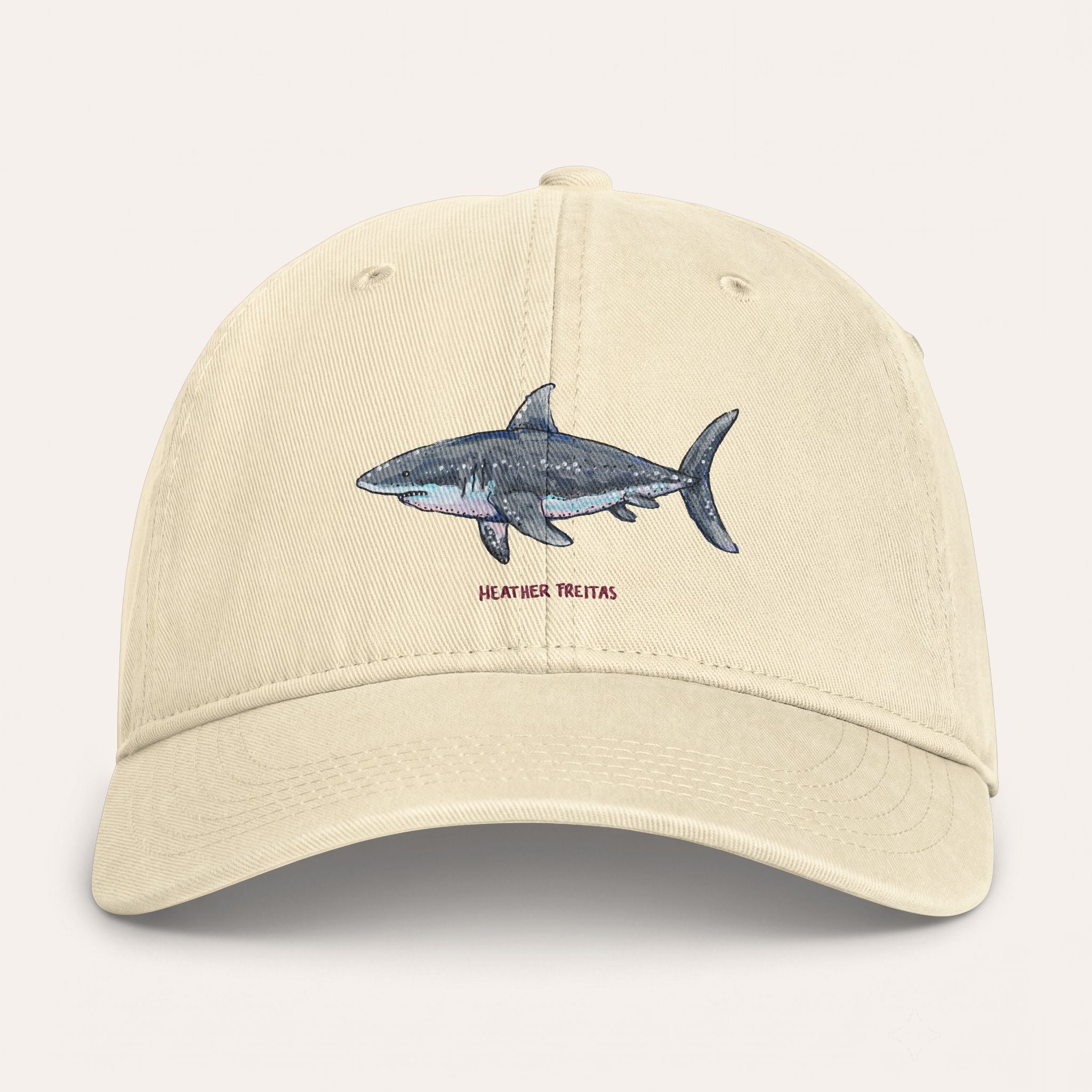 Great White Shark Washed Cotton Cap
