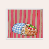 Gingham Burrito Framed Fine Art Canvas Print