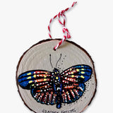 Desert Sand & Sunset Butterfly - Hand Painted Ornament