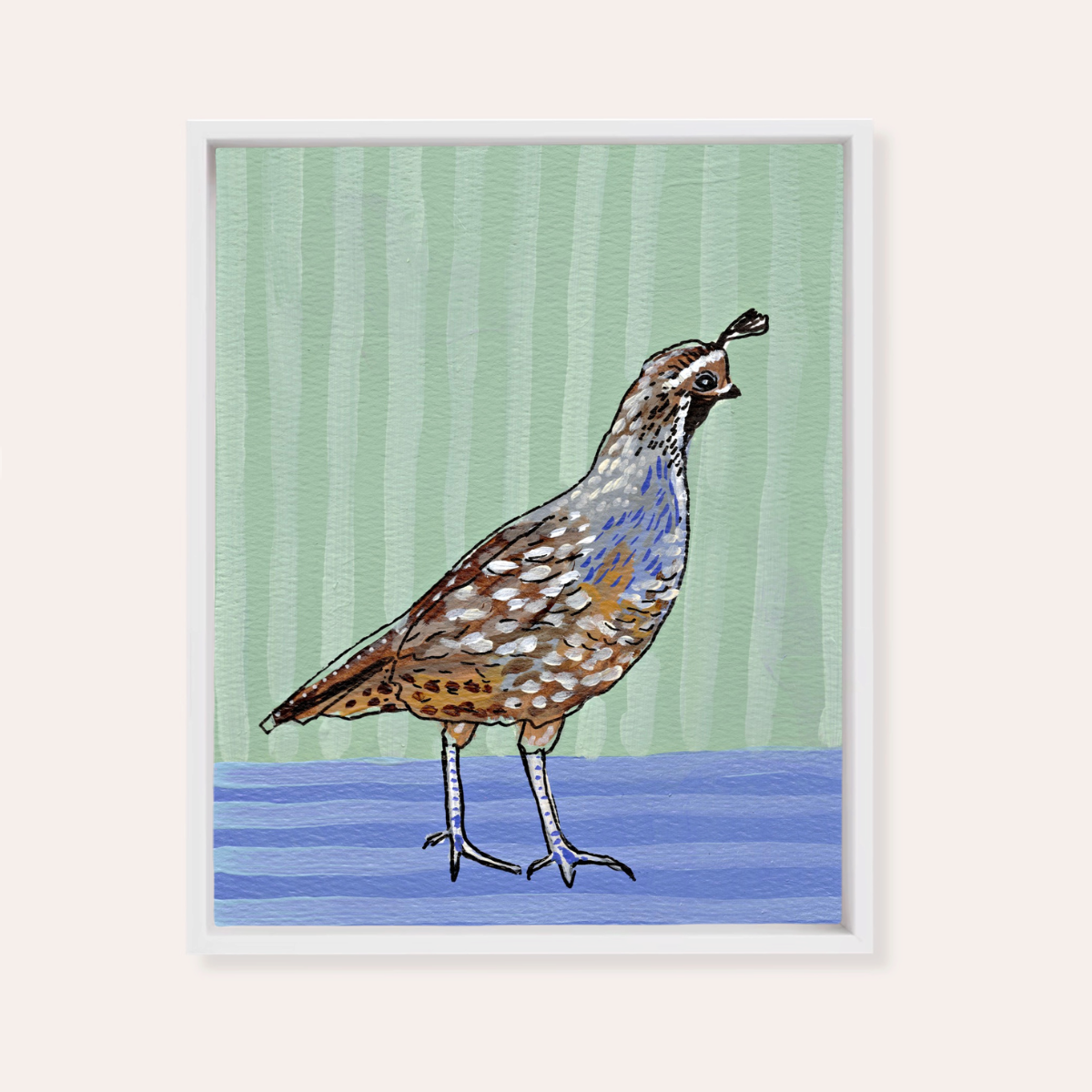 Quail Framed Fine Art Canvas Print