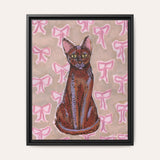 Havana Brown Cat Framed Fine Art Canvas Print