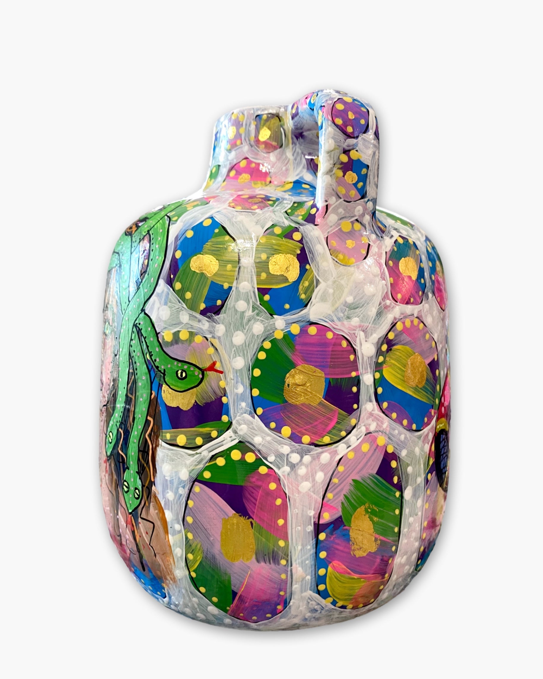 Medusa & The Coral Snake Hand Painted Vase