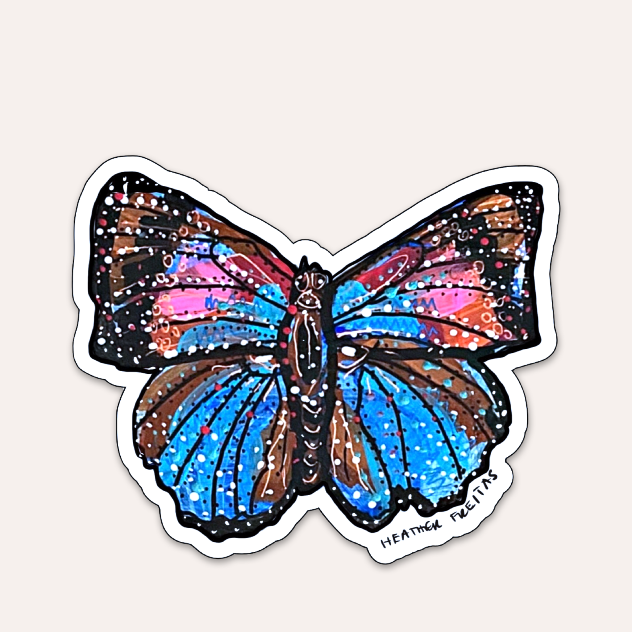 Indigo Blue Butterfly Sticker