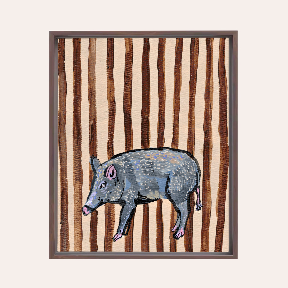 Javelina Framed Fine Art Canvas Print