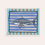Great White Shark Framed Fine Art Canvas Print
