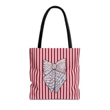 Silver Ribbon Tote Bag