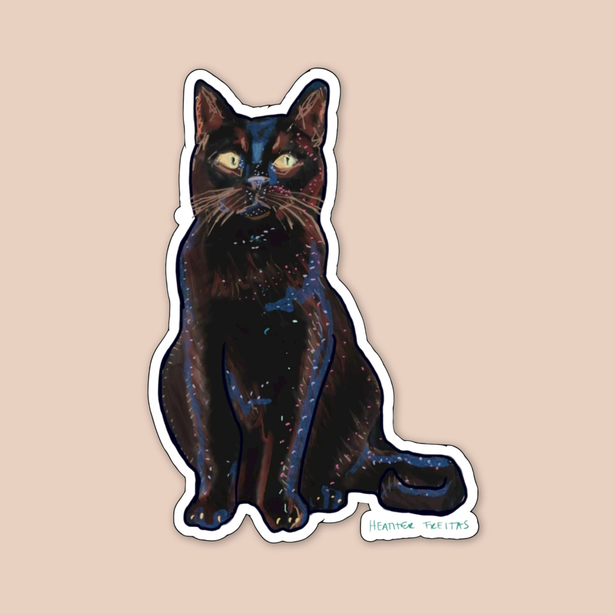 Black Kitty Sticker