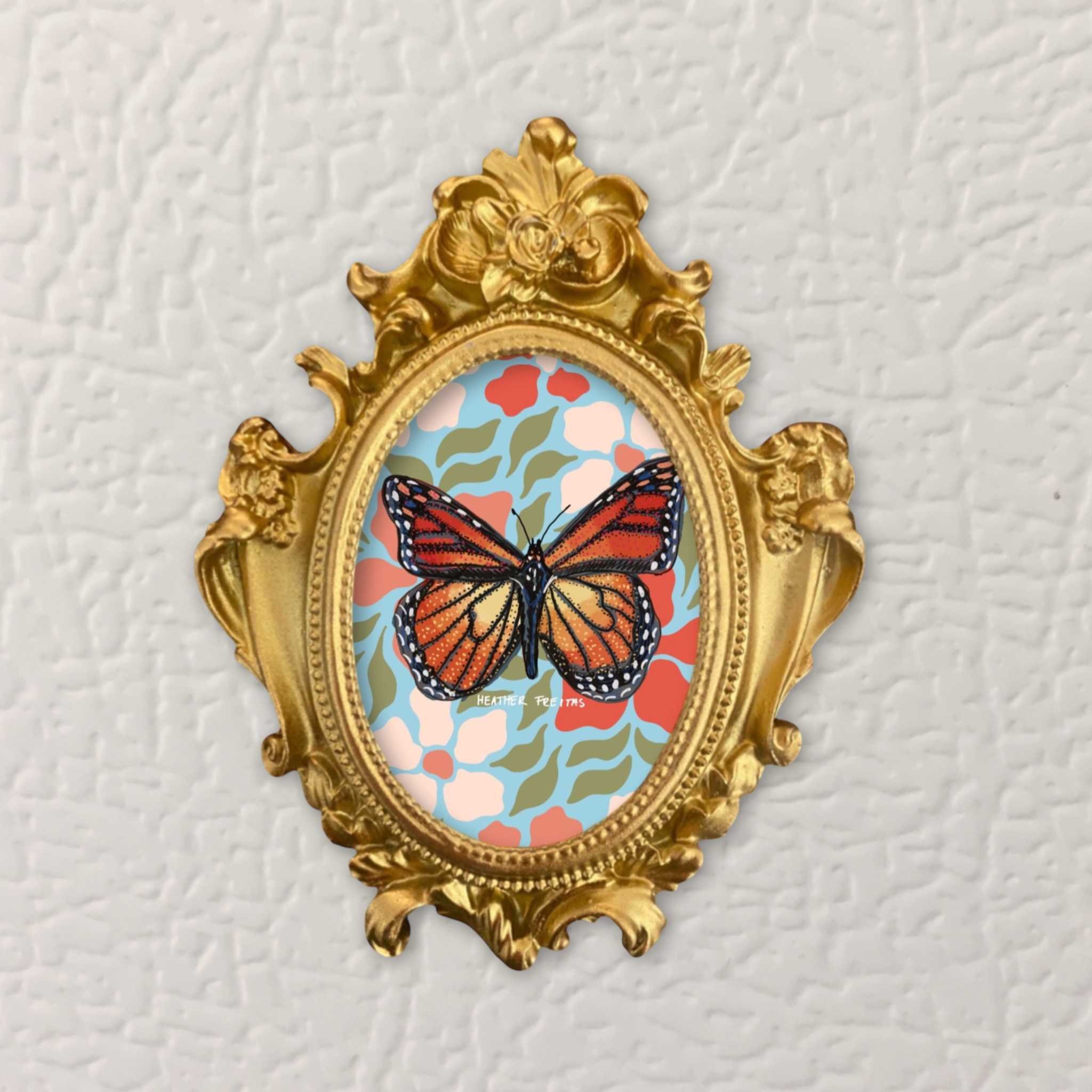 Monarch Butterfly Framed Small Magnet