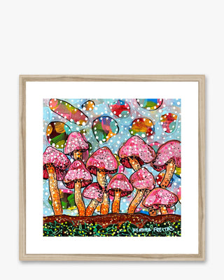 Cotton Candy Mushrooms Framed & Mounted Print