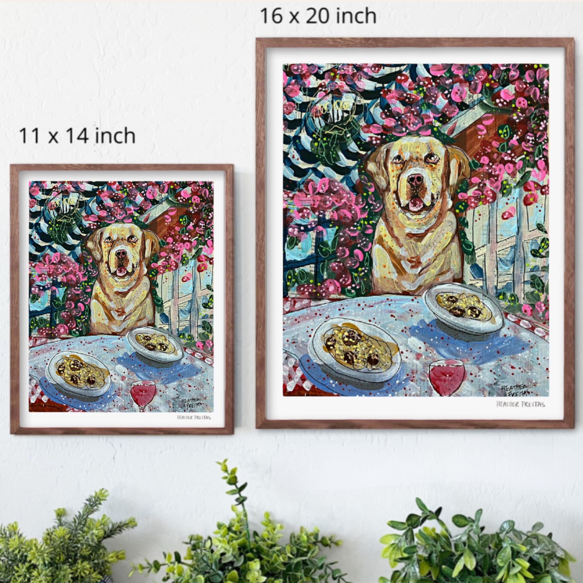 Yellow Lab Dining Fine Art Print