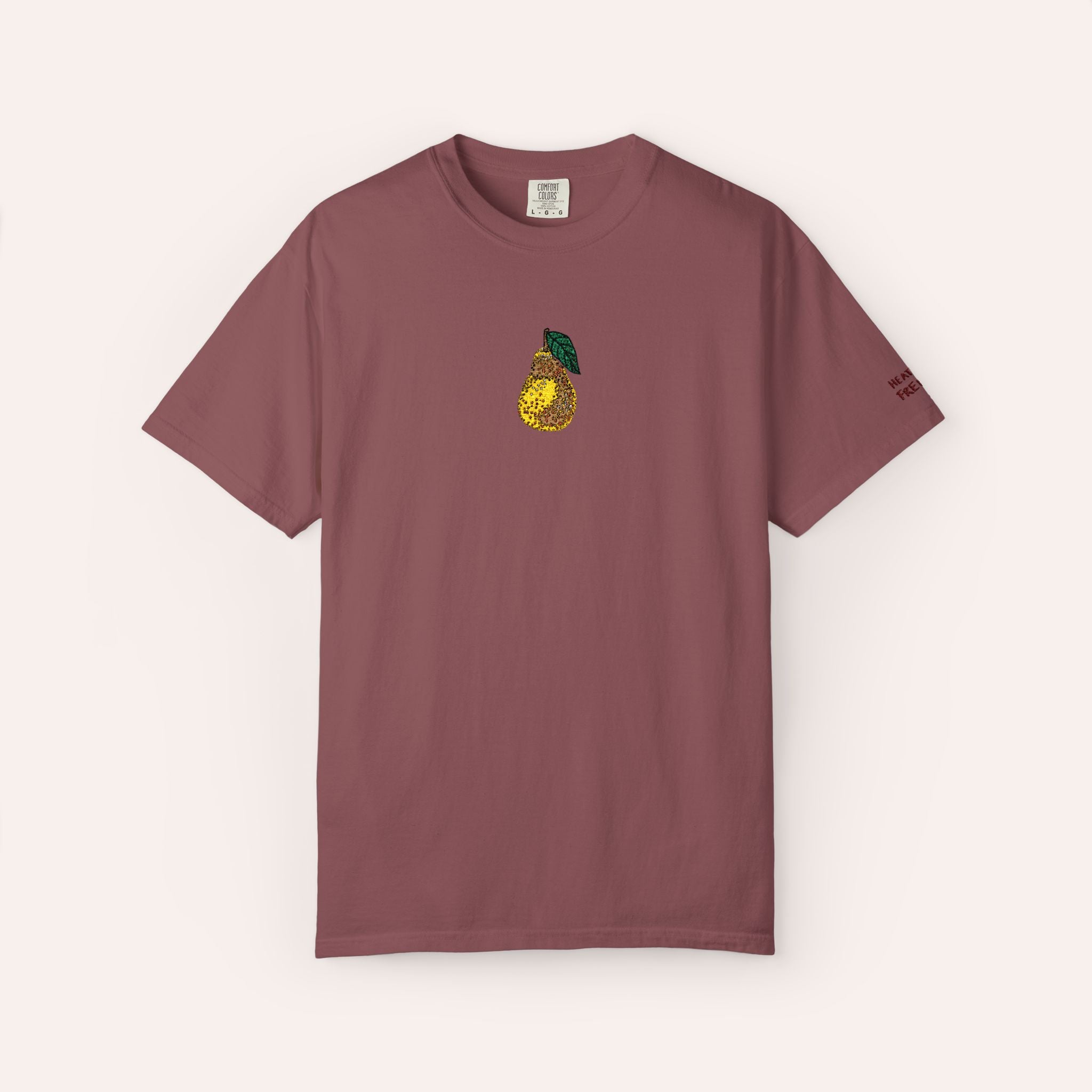 Pear Embroidered Cotton Tee