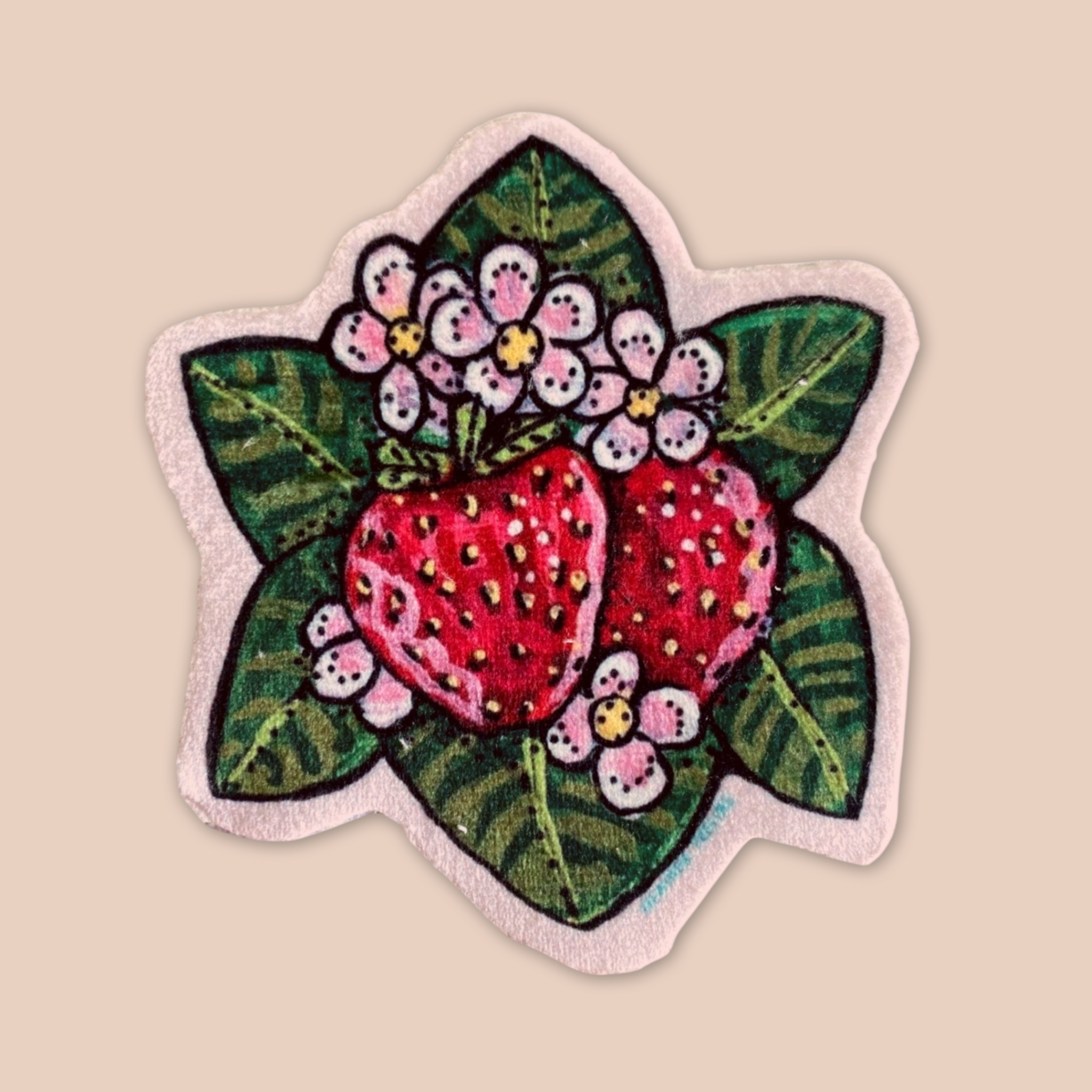 Strawberries - Sew On Velveteen Patch