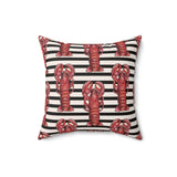 Lobster Velveteen Throw Pillow