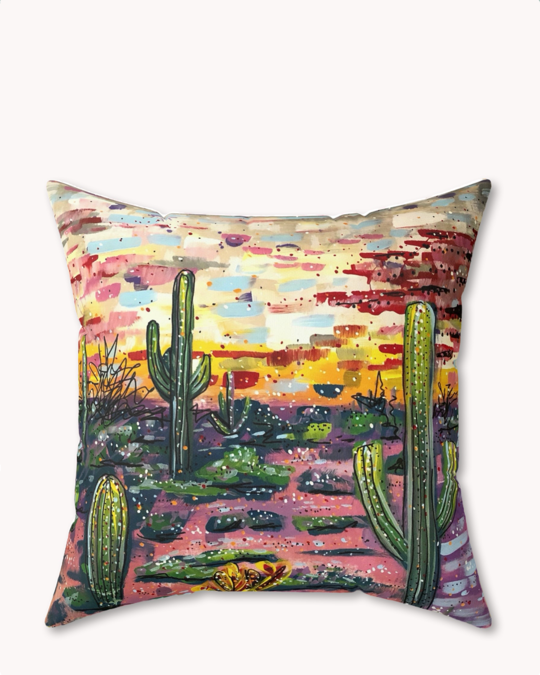Arizona Sunset Decorative Faux Suede Throw Pillow