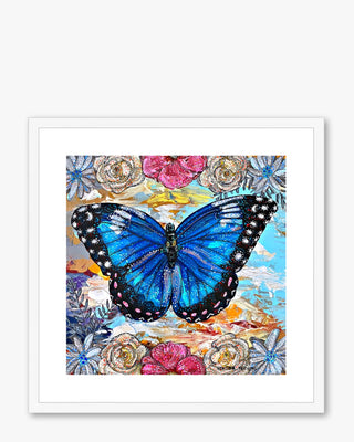 Sky Diamond Butterfly Framed & Mounted Print - Heather Freitas - fine art home deccor
