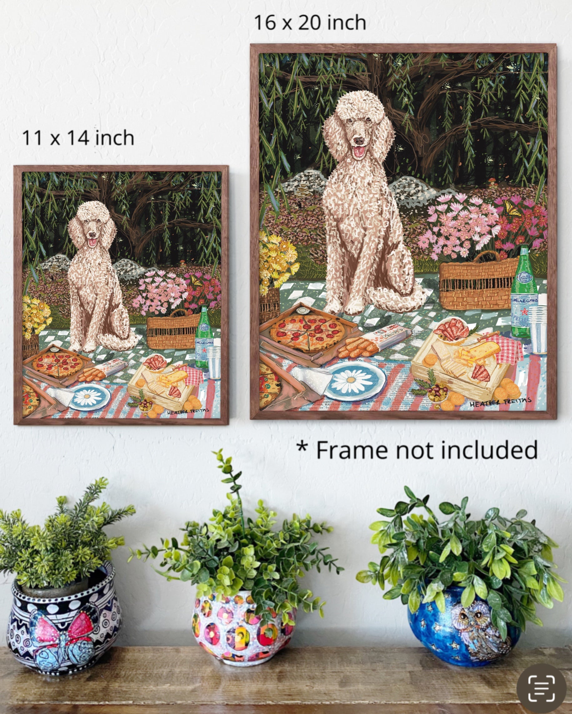 Standard Poodle - Build Your Own Dining Dog Paper Print