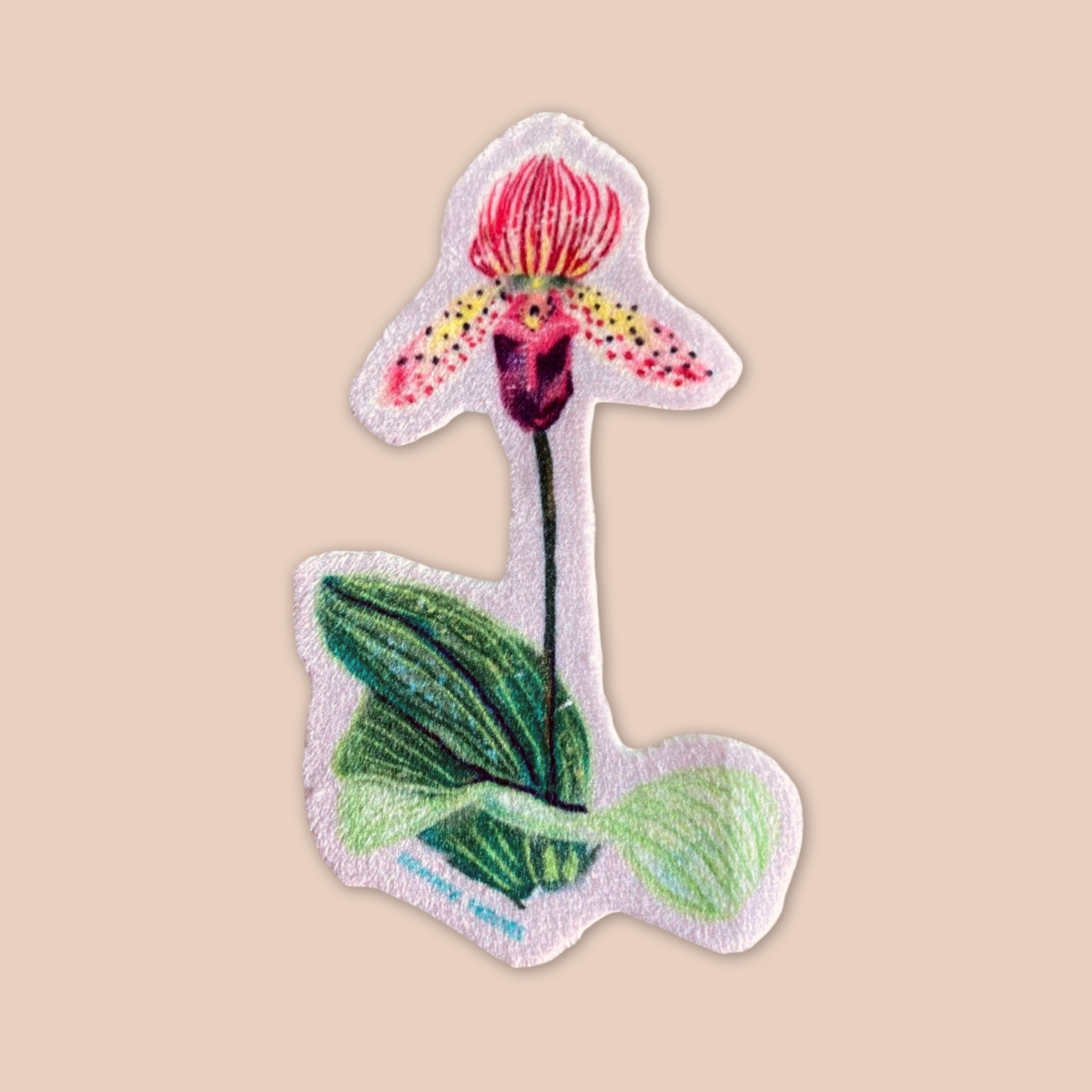 Lady Slipper Flower - Sew On Velveteen Patch