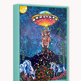 Desert Cow UFO Abduction ( Original Painting )