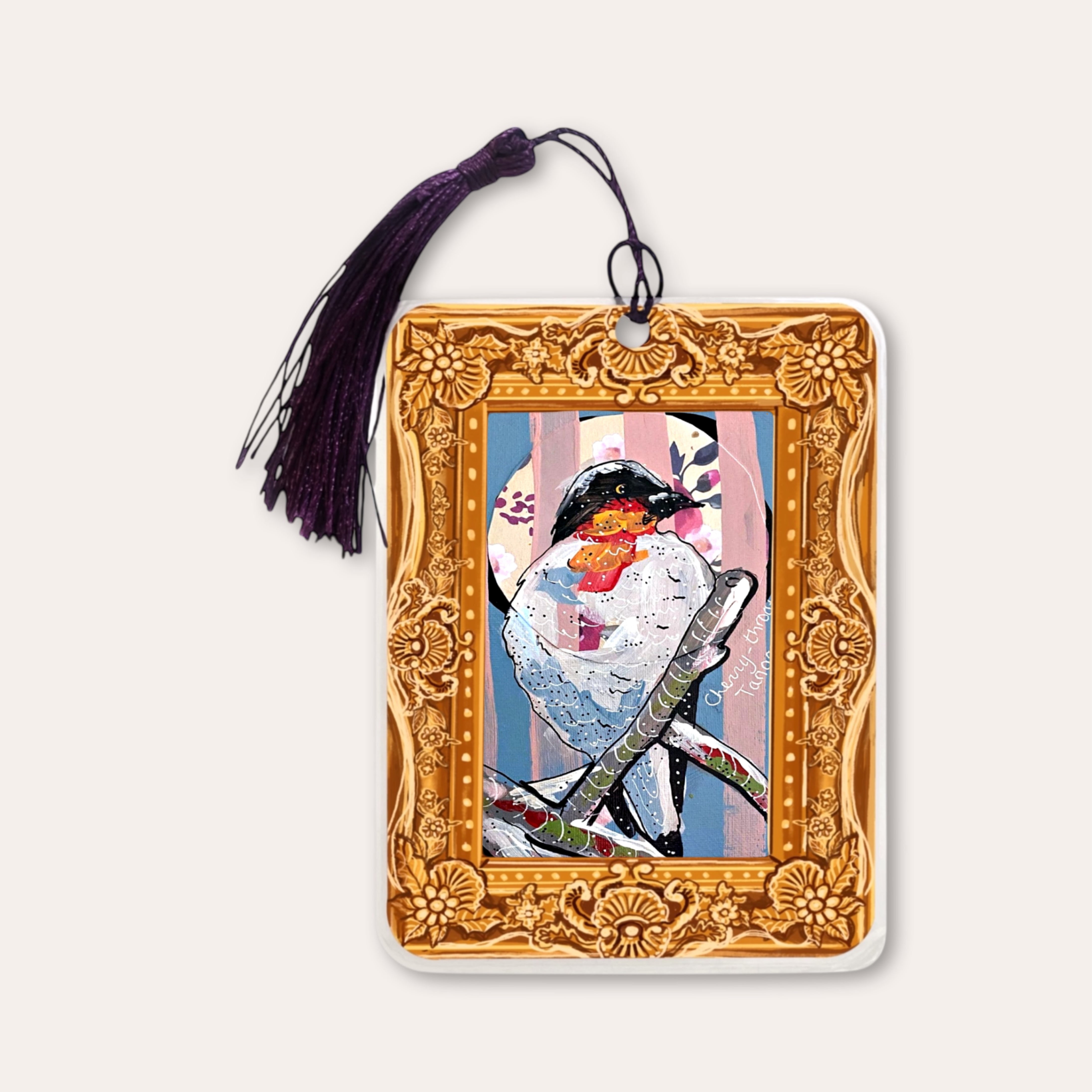 Cherry Throated Tanger Fine Art Painting Bookmark