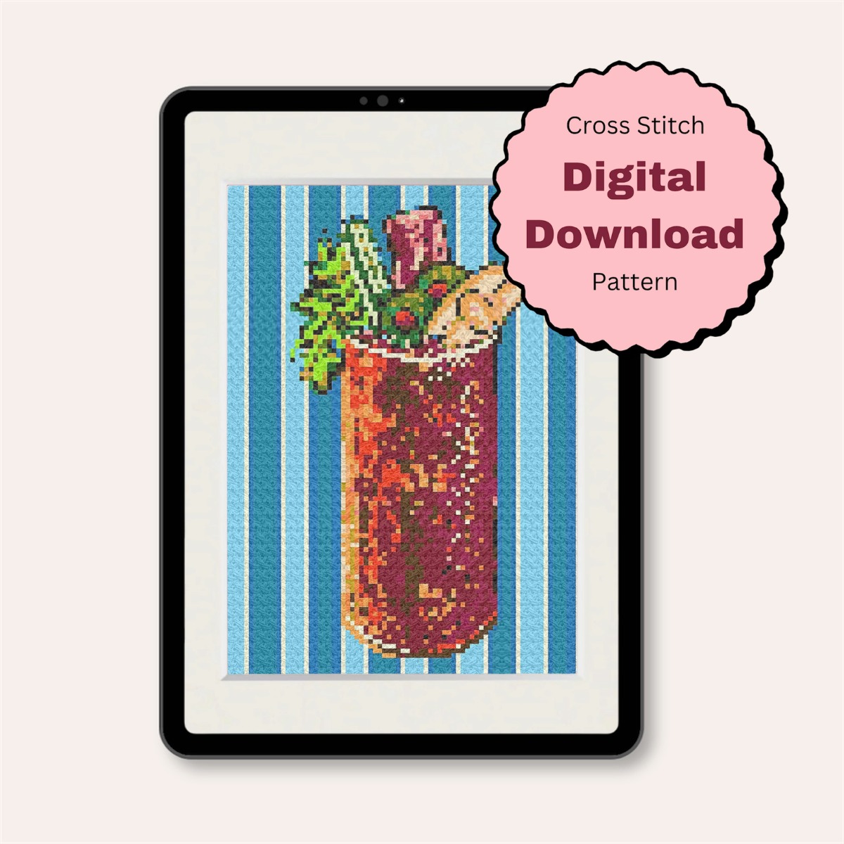Bloody Mary Counted Cross Stitch Pattern ( Digital Download )