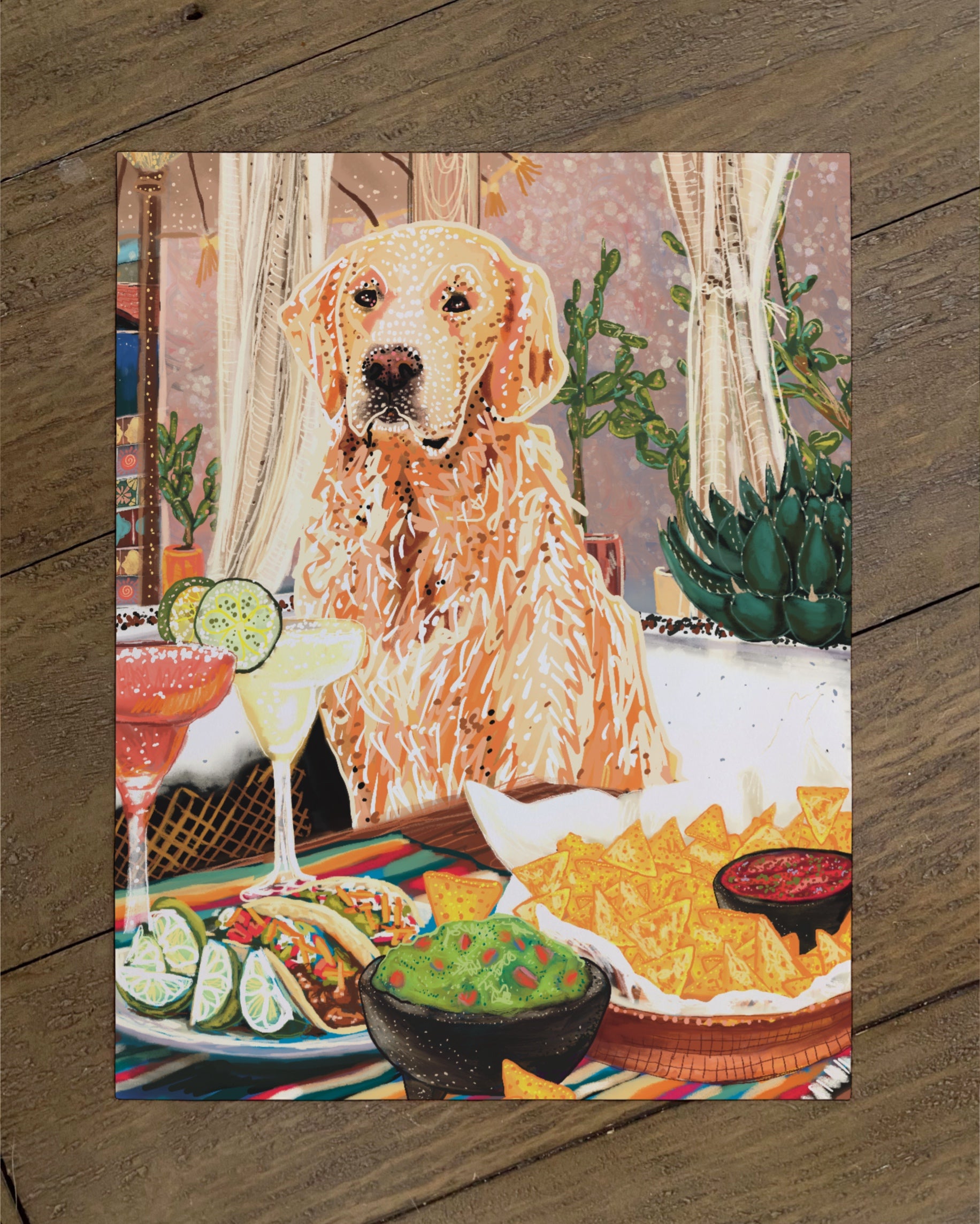 Golden Retriever- Build Your Own Dining Dog Paper Print