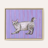 American Bobtail Cat Framed Fine Art Canvas Print