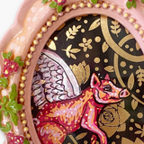 Pretty Pink Flying Pig ( Mini Original Painting )