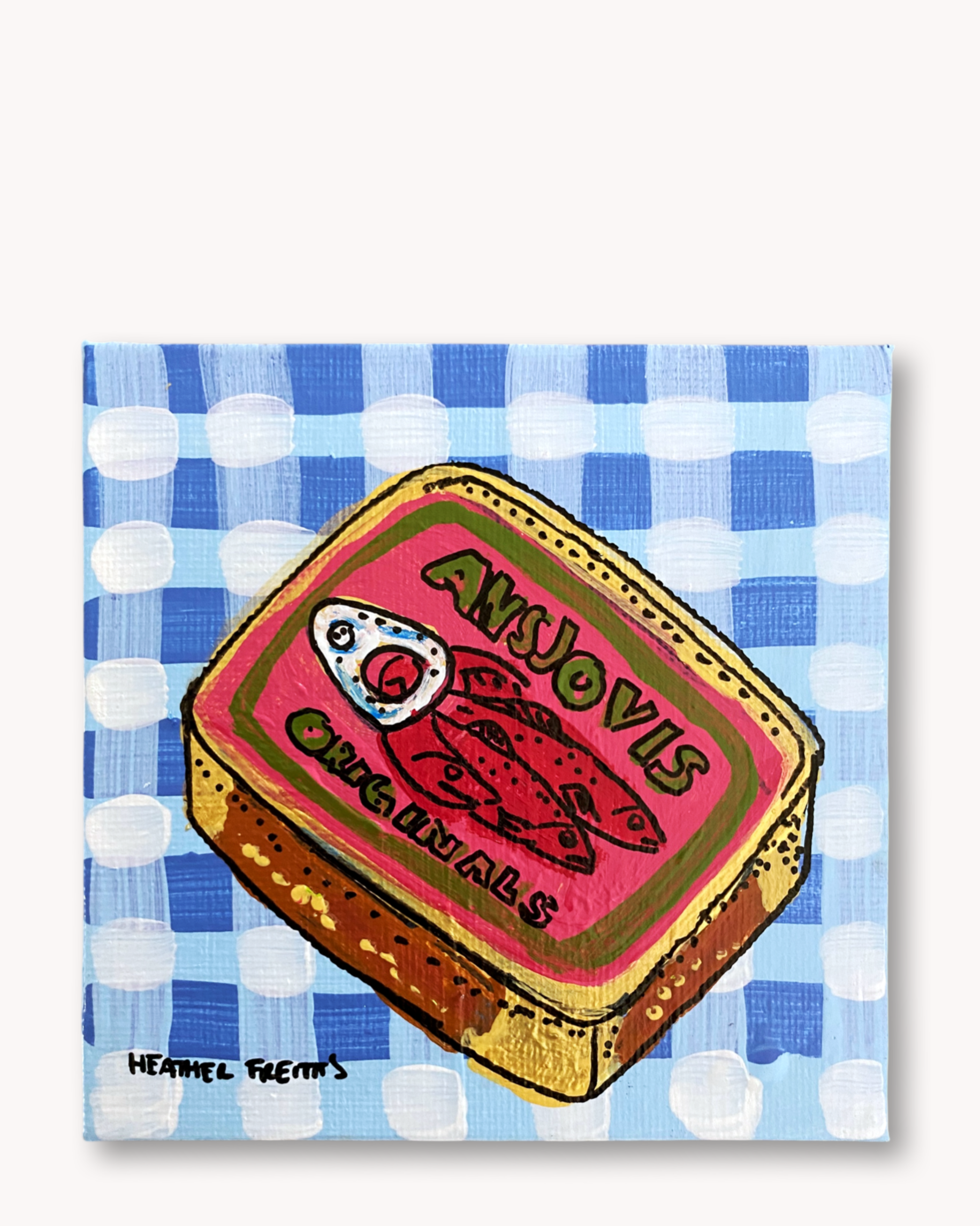 Anchovies Pink Tin ( Original Painting )