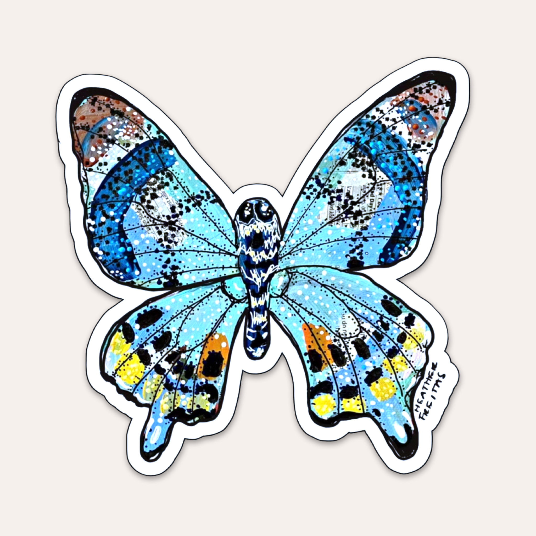 Tropical Blue Butterfly Sticker