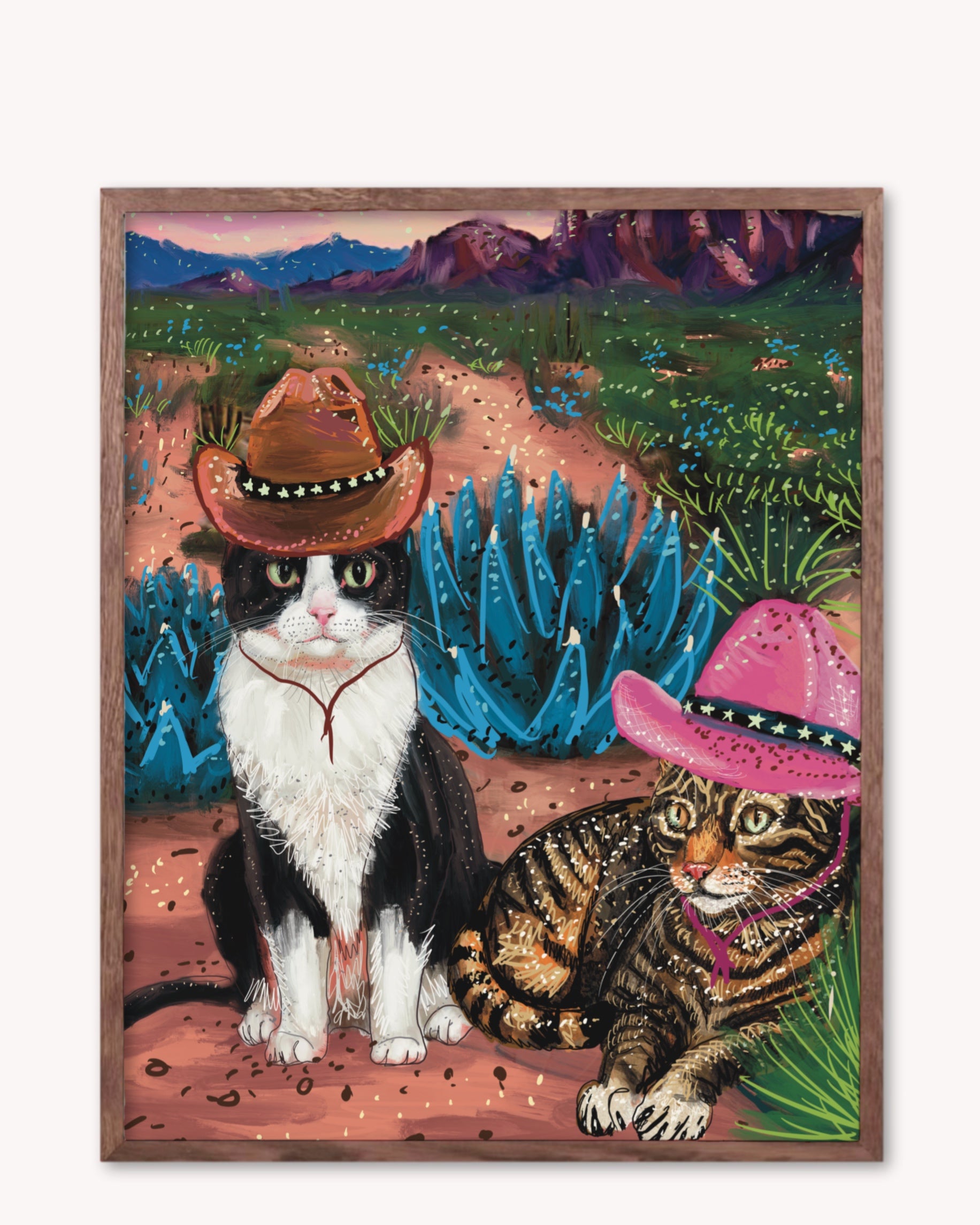 Cowboy Cats Print