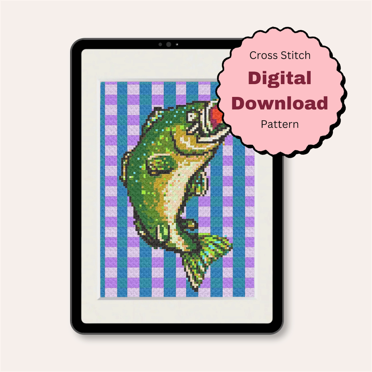 Bass Counted Cross Stitch Pattern ( Digital Download )
