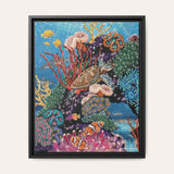 Turtle Tides Framed Fine Art Canvas Print