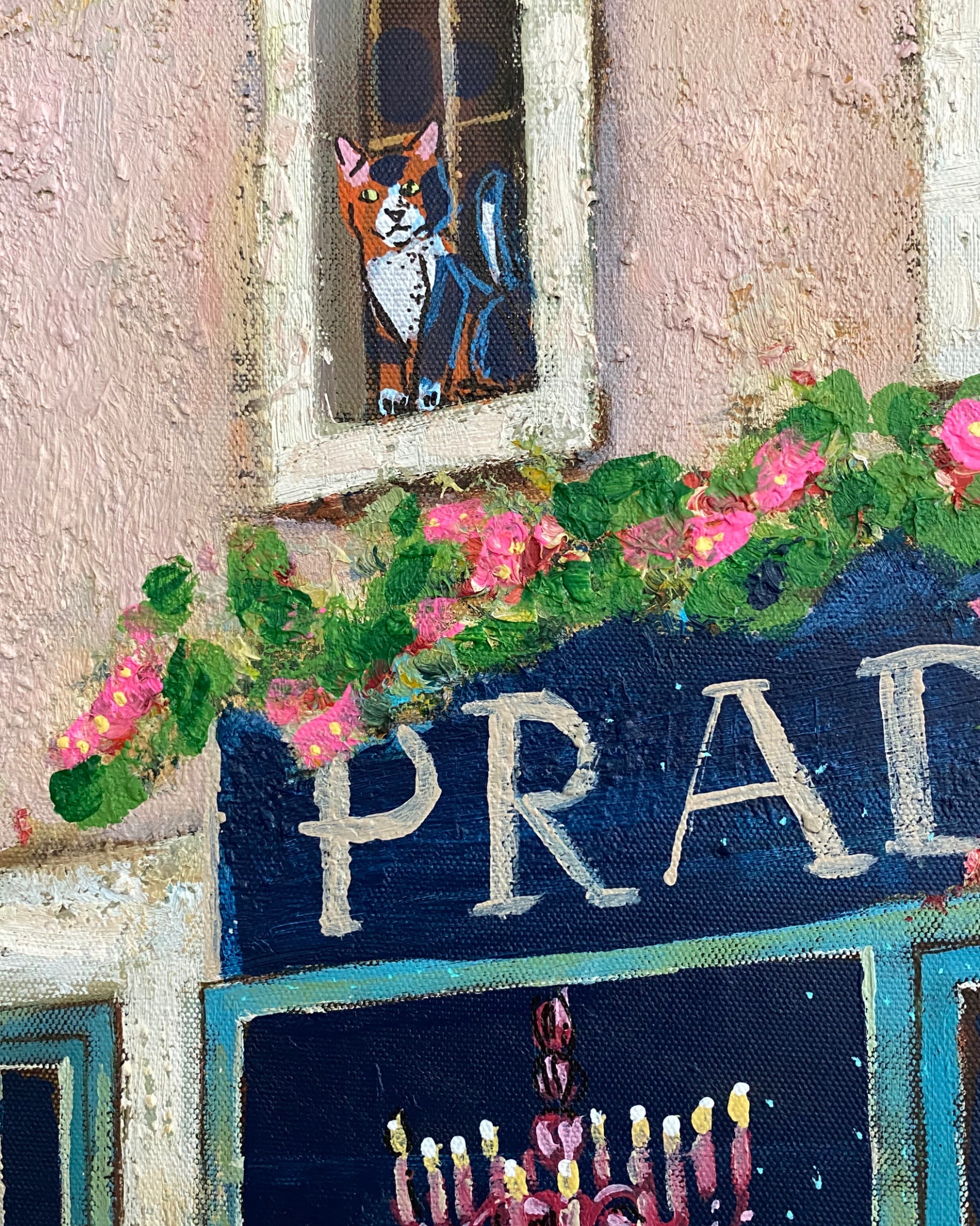 Crazy Cat Lady Club ( Original Painting - Painted Thrifted Painting )