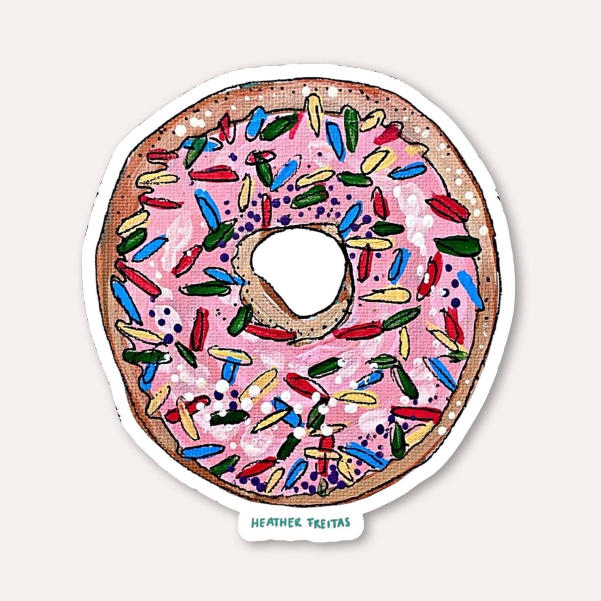 Pink Sprinkles Donut Sticker