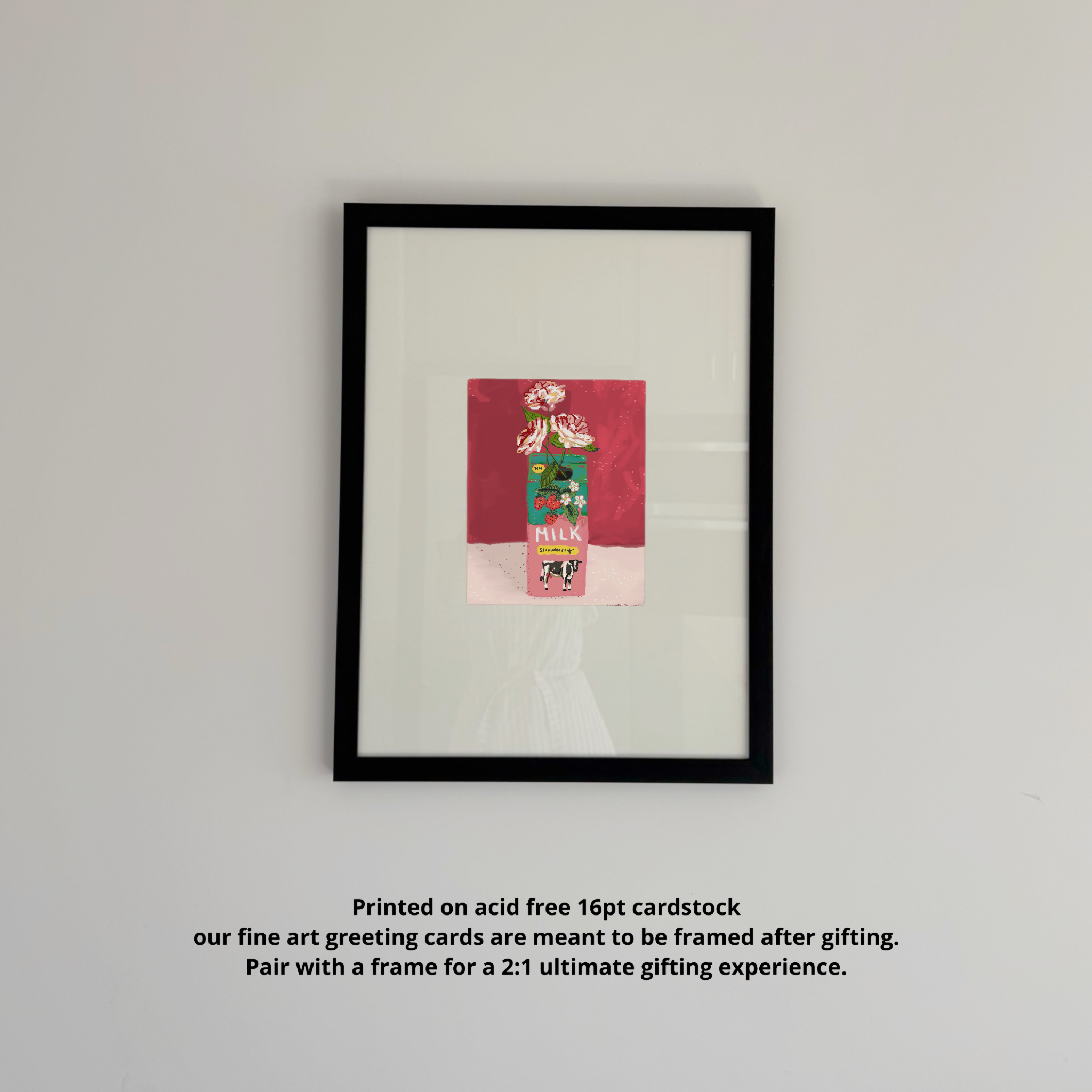 Strawberry Milk Fine Art Greeting Card