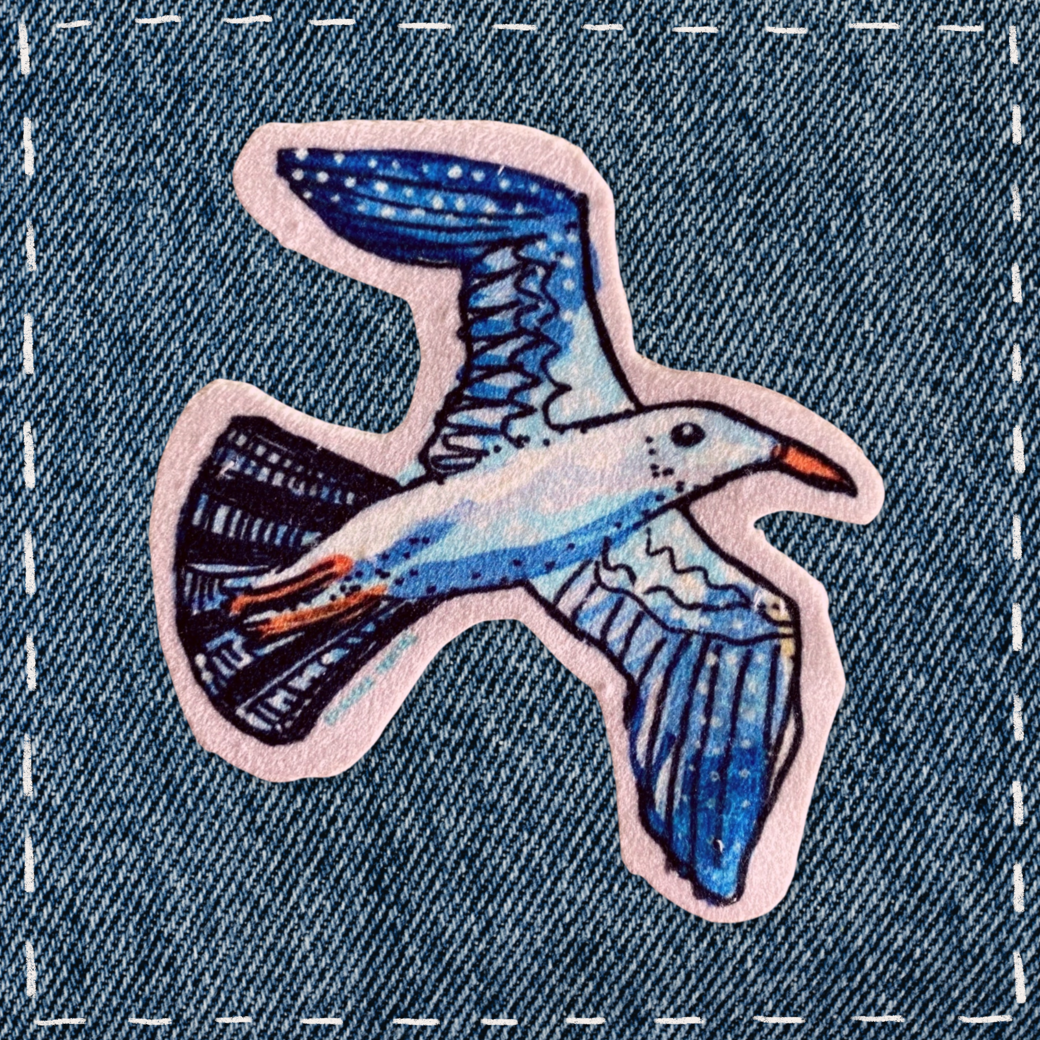 Seagull - Sew On Velveteen Patch