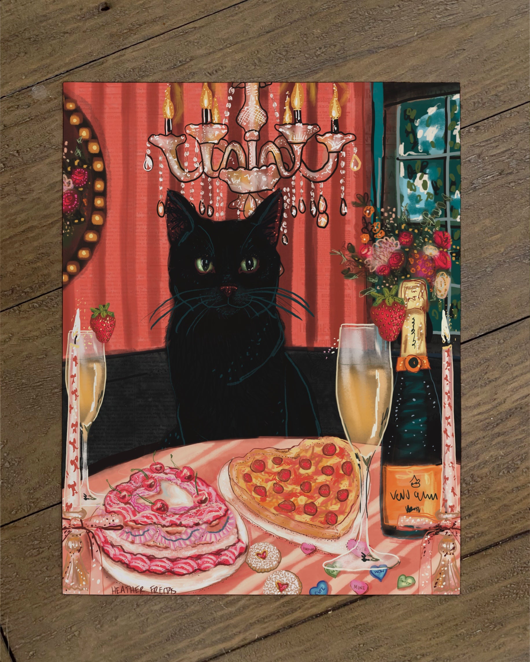 Black Cat - Build Your Own Fancy Feast Cat Paper Print