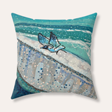 Ocean Breeze Velveteen Throw Pillow