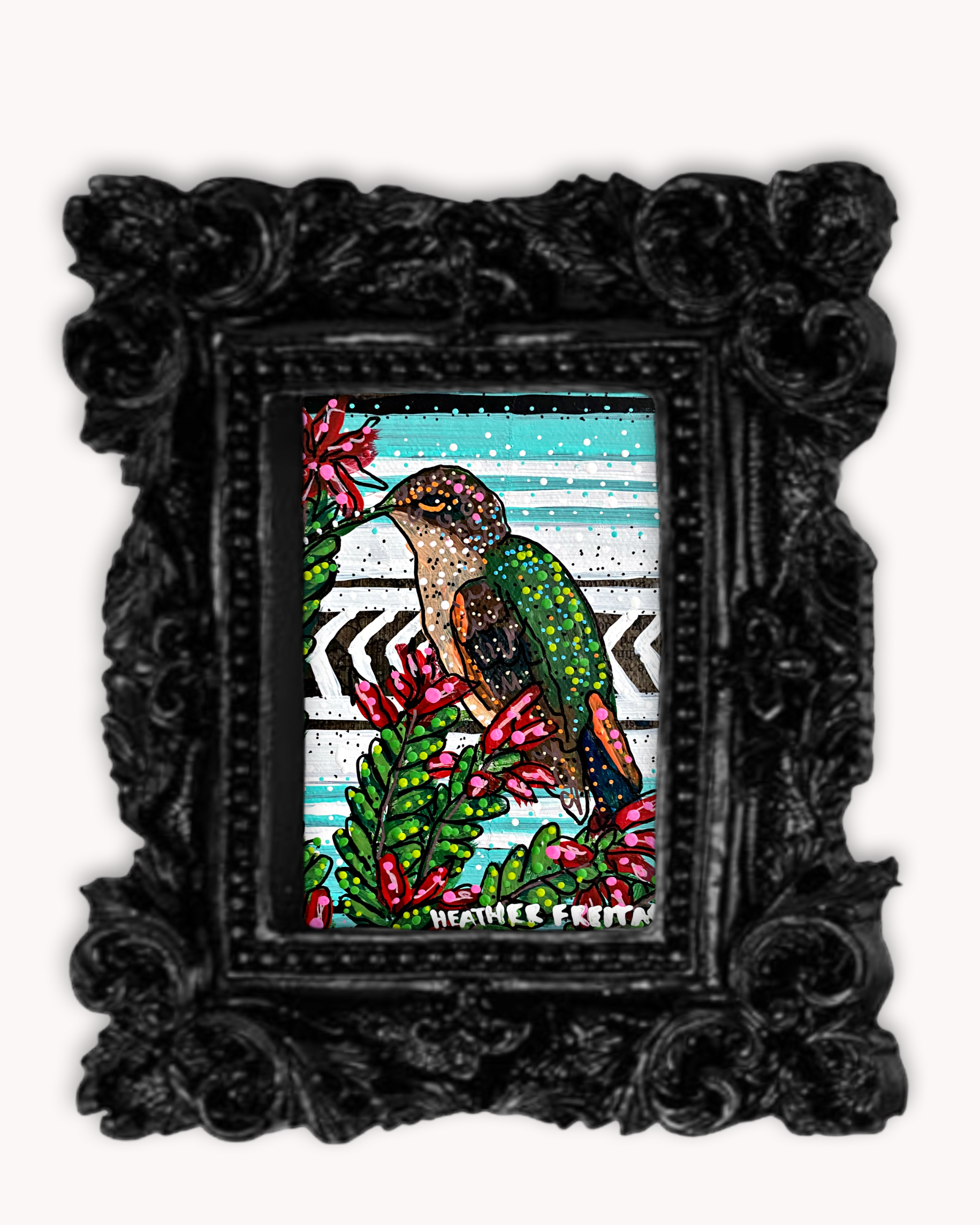 Ocotillo Hummingbird Framed Magnet ( Small )