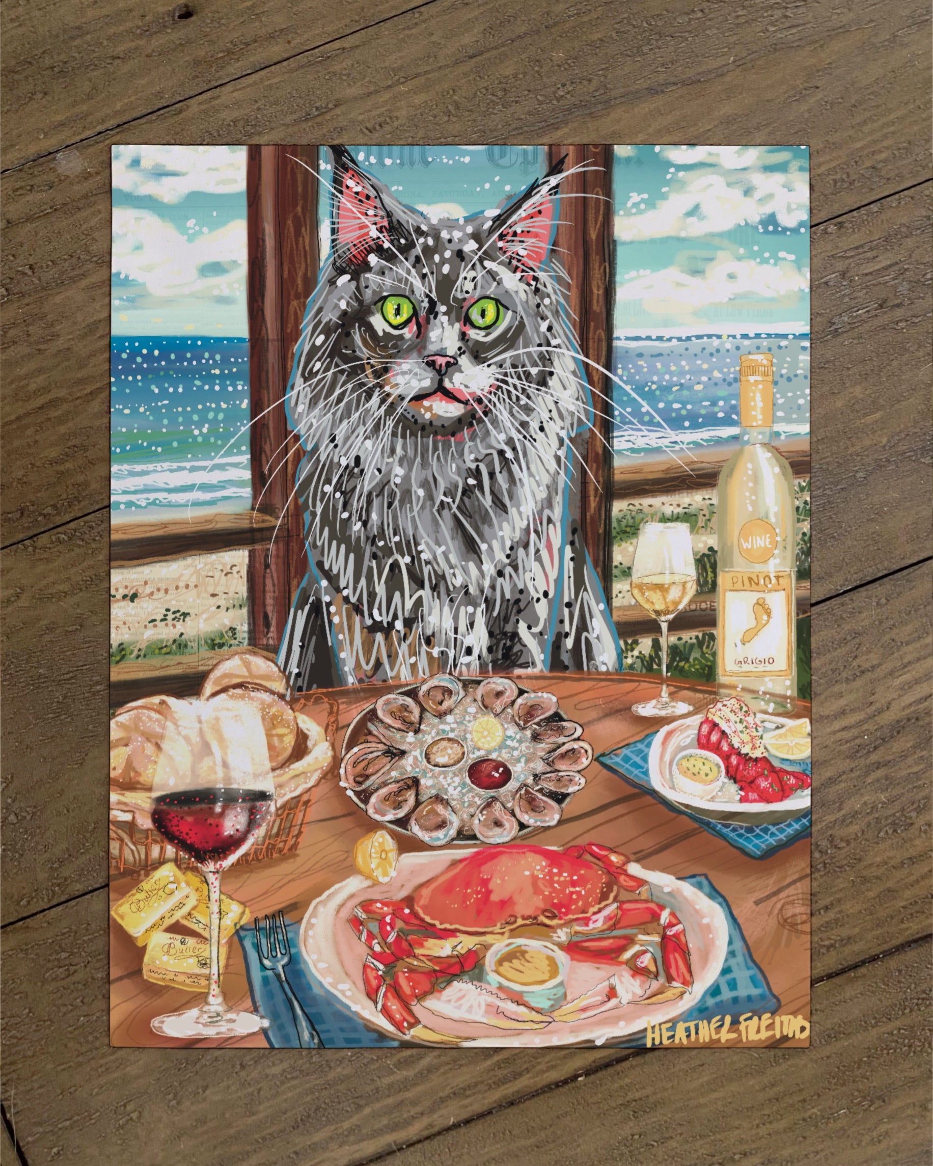 Long Hair Gre Cat - Build Your Own Fancy Feast Cat Paper Print