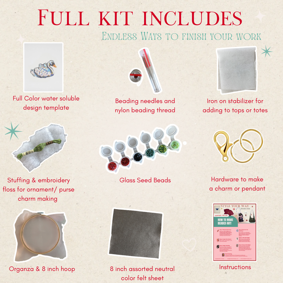 Swan Beaded Art Kit