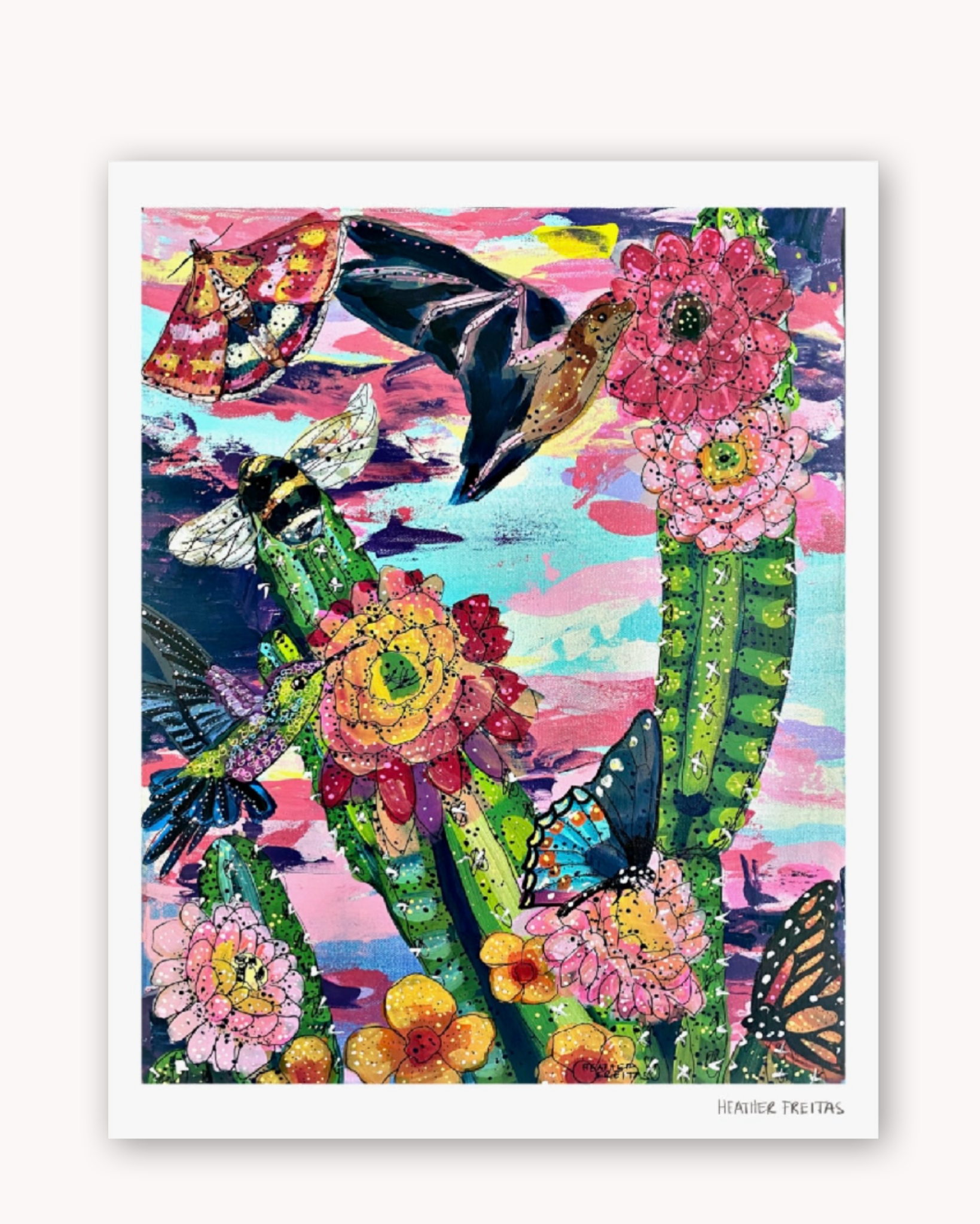 Desert Dawn Pollinators Fine Art Print