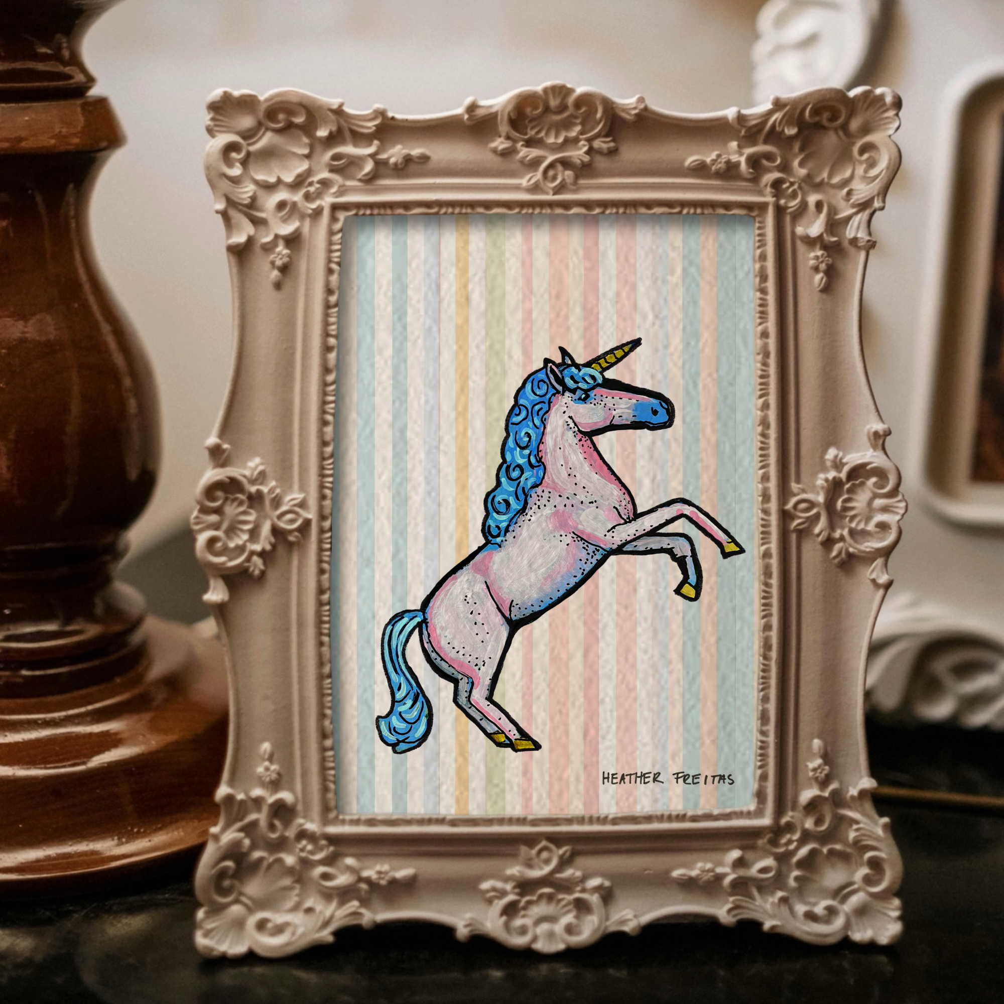 Pink Unicorn Mini Fine Art Print