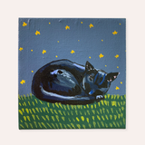 Sleeping Black Cat 2 ( Original Painting )