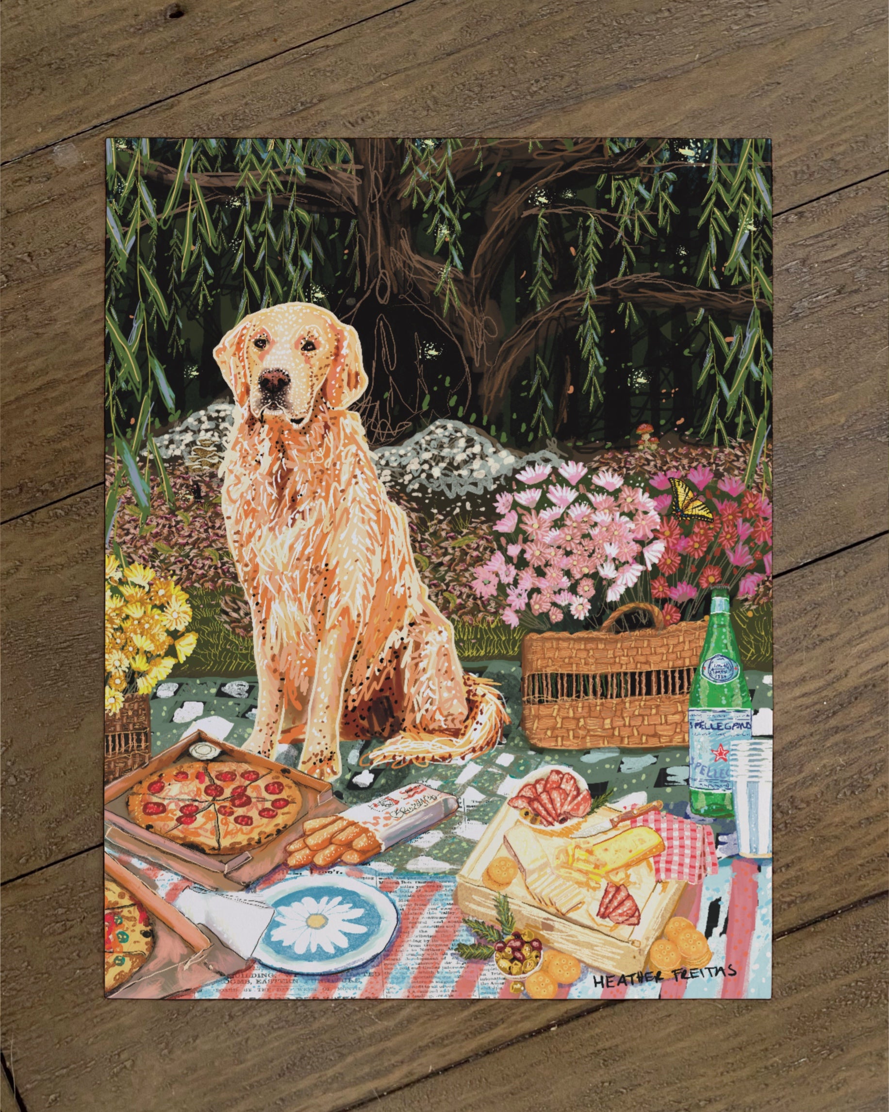 Golden Retriever- Build Your Own Dining Dog Paper Print