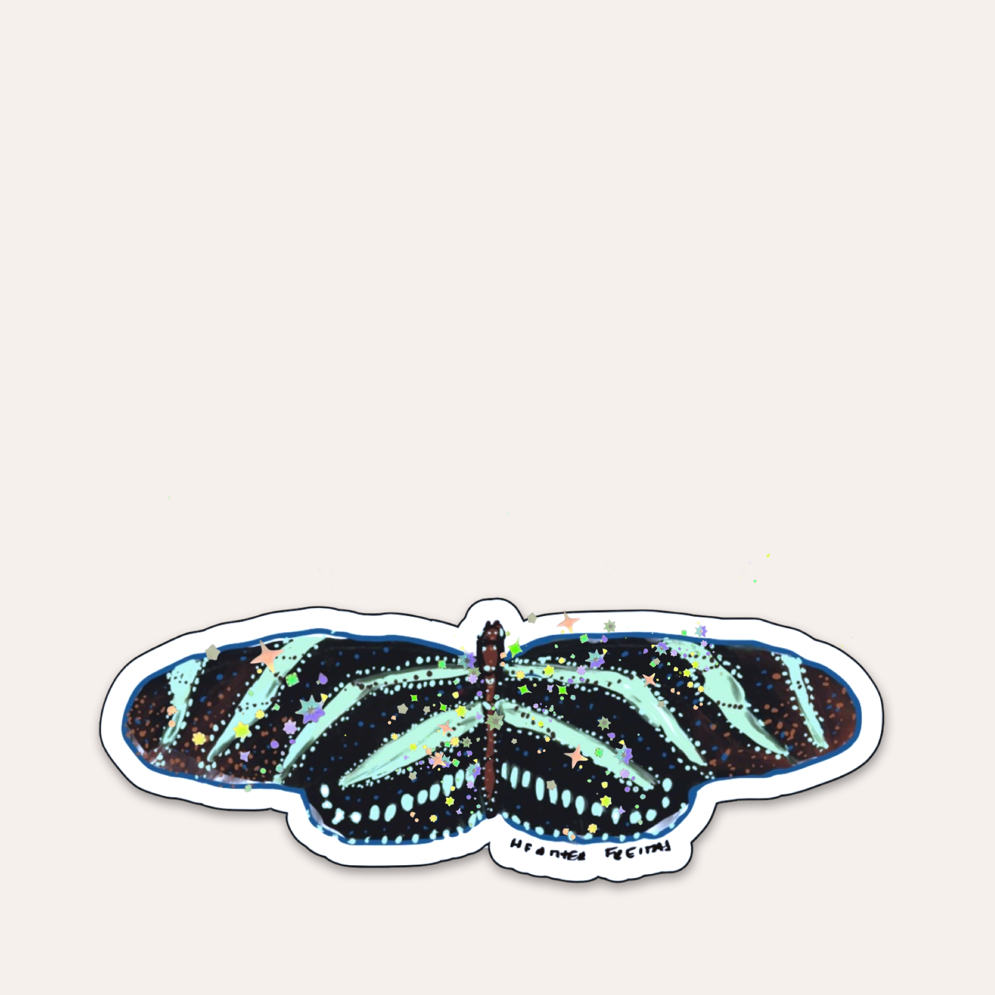 Zebra Longwing Butterfly Sticker
