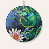 Dragonfly Lily Ceramic Ornament