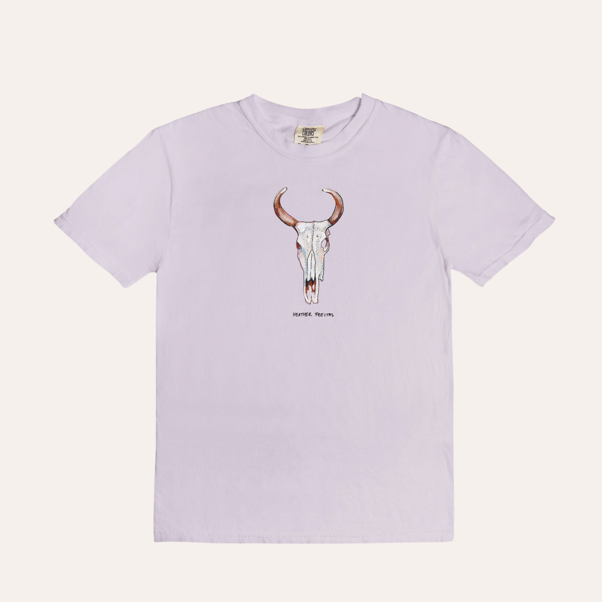 Orchid Cow Skull Tee