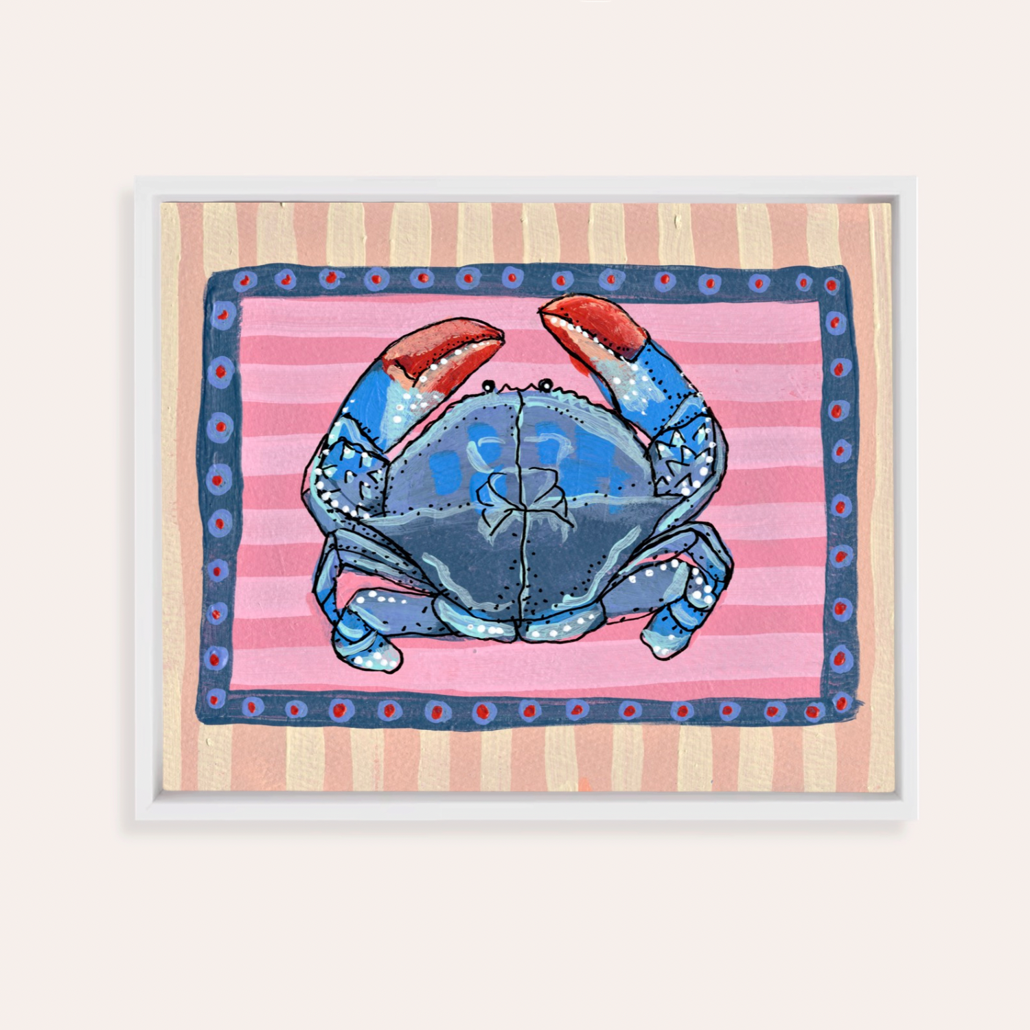 Blue Crab Framed Fine Art Canvas Print